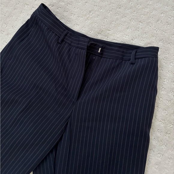 Navy blue pinstripe straight leg dress pants - Picture 10 of 14